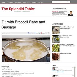 Ziti with Broccoli Rabe and Sausage