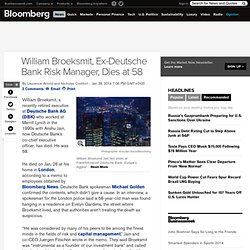 William Broeksmit, Ex-Deutsche Bank Risk Manager, Dies at 58