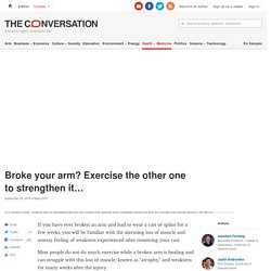 Broke your arm? Exercise the other one to strengthen it...