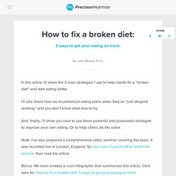 How to fix a broken diet: 3 ways to get your eating on track