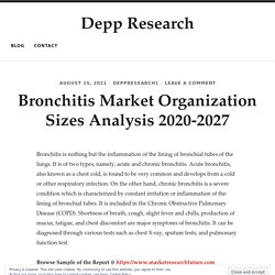 Bronchitis Market Organization Sizes Analysis 2020-2027