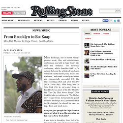 From Brooklyn to Bo-Kaap - Rolling Stone South Africa