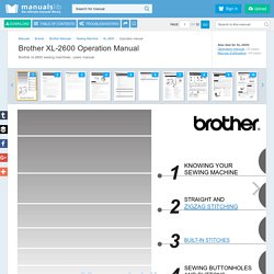 BROTHER XL-2600 OPERATION MANUAL Pdf Download.
