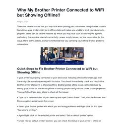 why my brother printer connected to wifi but showing offline