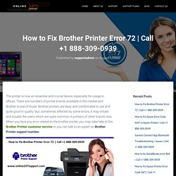 How to Fix Brother Printer Error 72