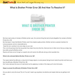 What Is Brother Printer Error 3B And How To Resolve It?