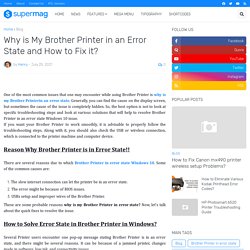 Why is My Brother Printer in an Error State and How to Fix it?