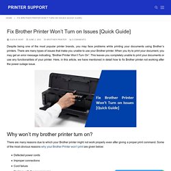 What to do when a Brother Printer won’t turn on?