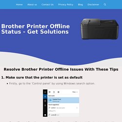 Brother Printer Says Offline 1-855-788-2810 Fix Online Now