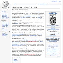 Hermetic Brotherhood of Luxor