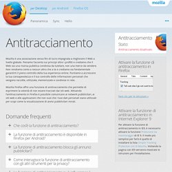 Browser web Mozilla Firefox — Antitracciamento