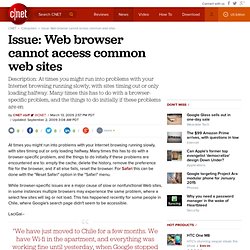 Issue: Web browser cannot access common web sites