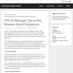 FIFA 20 Web App: Tips to Use Browser-based Companion – Nation Directory