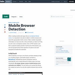 Mobile Browser Detection