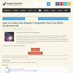 Cross-browser flare lens effect using javascript