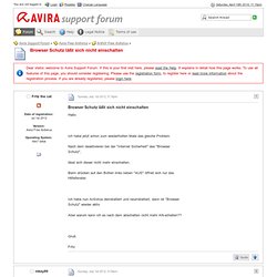 Browser Schutz läßt sich nicht einschalten - Avira Free Antivirus für Windows