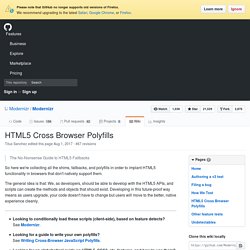 HTML5 Cross browser Polyfills - GitHub