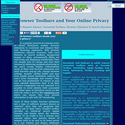 Browser Toolbars Online Privacy - Toolbar Removal Tool