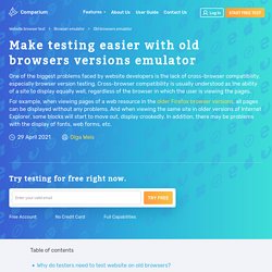 How to Perform Web Testing With Old Browsers Versions Emulator