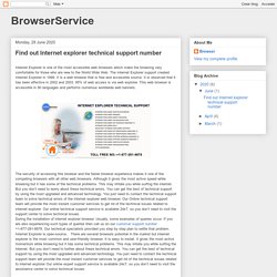 Find out Internet explorer technical support number