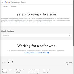 Safe Browsing Site Status – Transparency Report – Google
