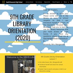 South Brunswick High School - 9th Grade Library Orientation