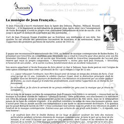 Bruocsella Symphony Orchestra - La musique de J. Françaix