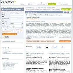 Recrutement HR People Advisor for Services and Enterprise- sur Experteer