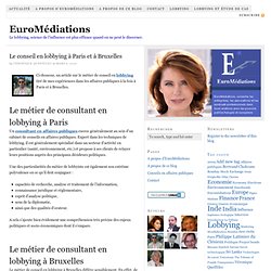 Conseil en lobbying à Paris et à Bruxelles