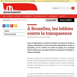 À Bruxelles, les lobbies contre la transparence