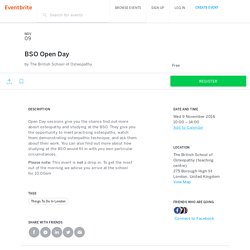 BSO Open Day Tickets, Wed, 9 Nov 2016 at 10:00