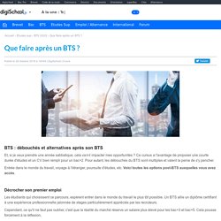 BTS : Quels débouchés