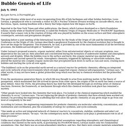 Bubble Genesis of Life