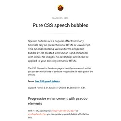 Pure CSS speech bubbles