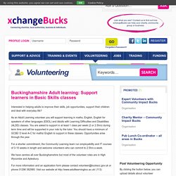 Buckinghamshire Adult learning: Support learners in Basic Skills classes - xchangeBucks