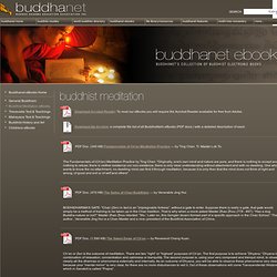eBooks:Buddhist Meditation eBooks