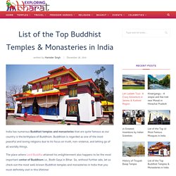 List of the Top Buddhist Temples & Monasteries in India