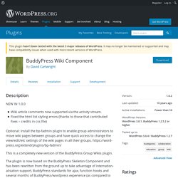BuddyPress Wiki Component