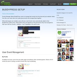 Buddypress Setup - Events Manager for WordPress
