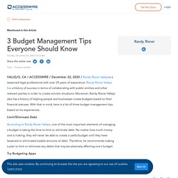 3 Budget Management Tips Everyone Should Know