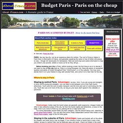 Budget Paris - Paris on the cheap - how to do more with less