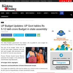 UP Budget Updates: UP Govt tables Rs 5.12 lakh crore Budget in state assembly