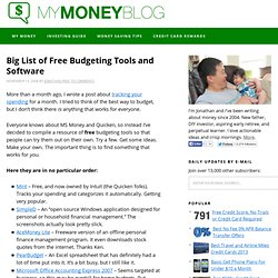 Big List of Free Budgeting Tools and Software