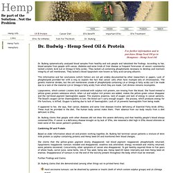 Dr. Budwig - Hemp Seed Oil and Protein