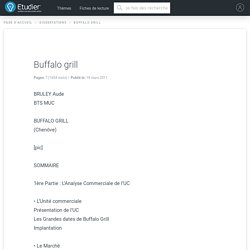 Buffalo grill - Rapport de Stage - 1604 Mots