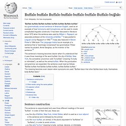 Buffalo buffalo Buffalo buffalo buffalo buffalo Buffalo buffalo