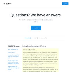 Buffer - FAQ
