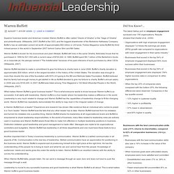 Warren Buffett — Influential Leadership