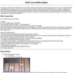 Build a solar wax melter