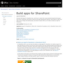 Build apps for SharePoint